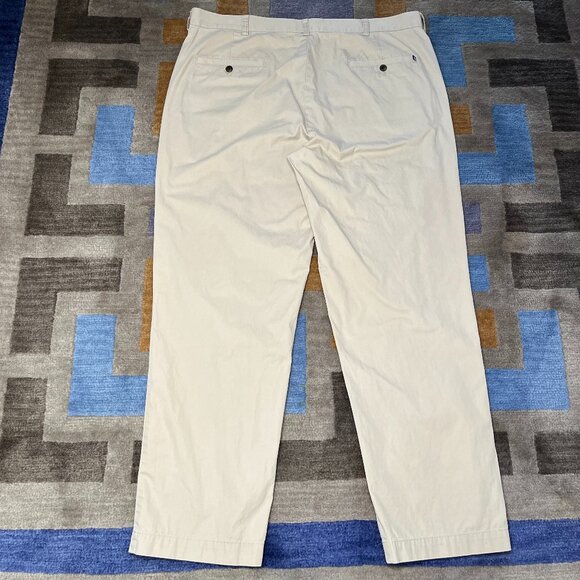 Brooks Brothers 346 Men's Chinos Pants 40x31.5 Flat Front Beige Khaki Cotton - Picture 8 of 10